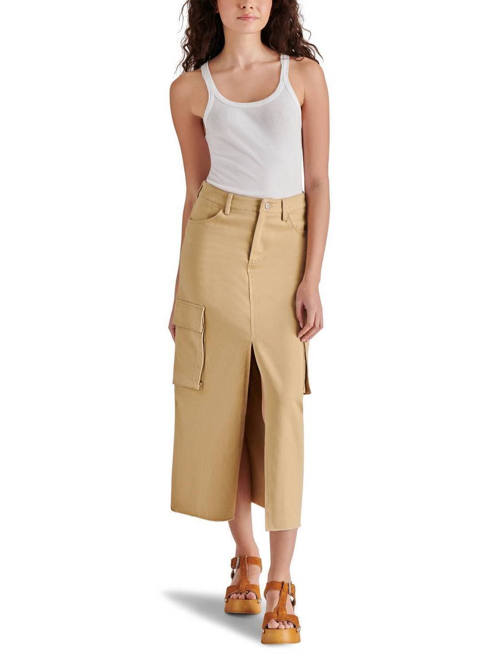 NEW STEVE MADDEN benson cargo skirt in mushroom